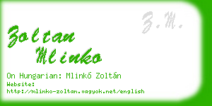 zoltan mlinko business card