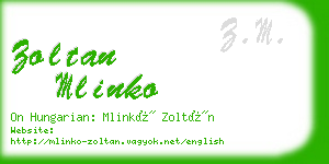 zoltan mlinko business card